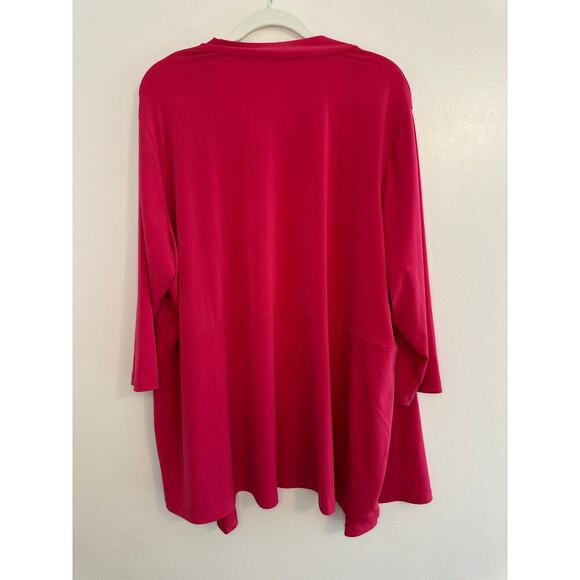 Susan Graver Artisan Plus Size Open Front Pink Cardigan Liquid Knit Size 3X - Picture 2 of 4